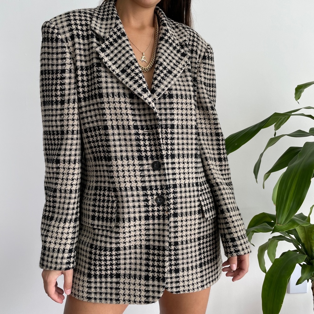 Escada houndstooth wool blazer jacket - Picture 2 of 13
